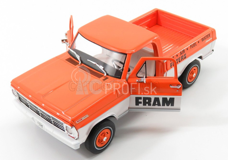 Greenlight Ford usa F-100 Pick-up Fram 1967 1:24 oranžová biela