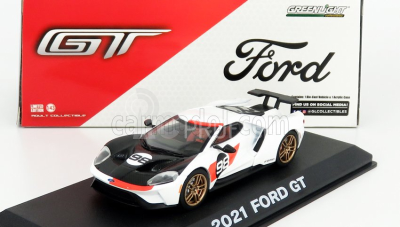 Greenlight Ford usa Gt N 98 2021 - Tribute 24h Daytona K.miles L.ruby 1966 1:43 White Carbon Red