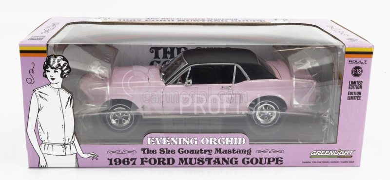 Greenlight Ford usa Mustang Coupe 1968 - The She Country Mustang 1:18 Ružová čierna