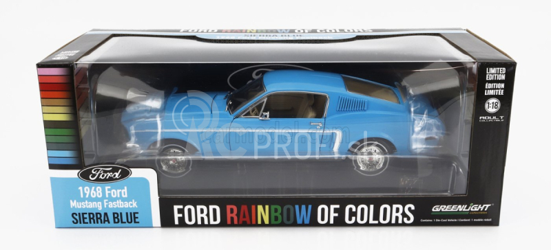 Greenlight Ford usa Mustang Fastback Coupe 1968 - Ford Rainbow Of Colors 1:18 Sierra Blue