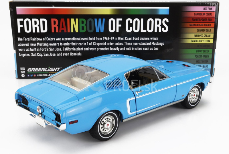 Greenlight Ford usa Mustang Fastback Coupe 1968 - Ford Rainbow Of Colors 1:18 Sierra Blue