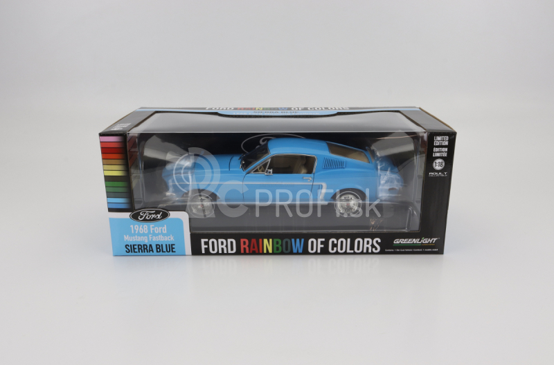 Greenlight Ford usa Mustang Fastback Coupe 1968 - Ford Rainbow Of Colors 1:18 Sierra Blue