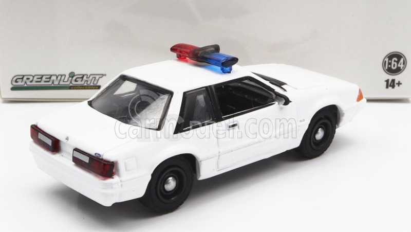 Greenlight Ford usa Mustang Ssp Police 1987 1:64 biely