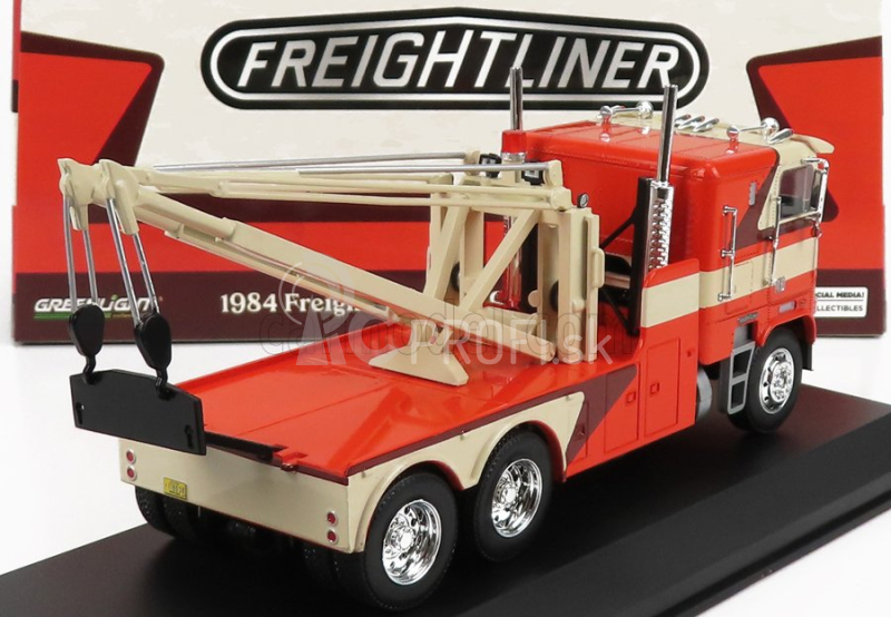 Greenlight Freightliner Fla 9664 Ťahač Gru Crane 3-assi Carro Attrezzi - Wrecker Road Service 1984 1:43 Orange Cream