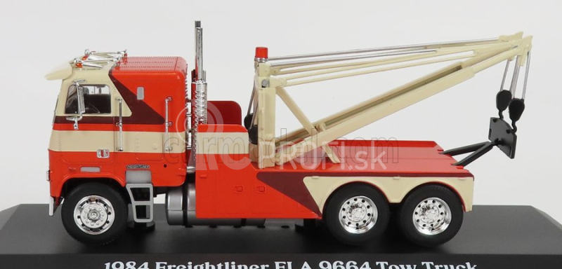 Greenlight Freightliner Fla 9664 Ťahač Gru Crane 3-assi Carro Attrezzi - Wrecker Road Service 1984 1:43 Orange Cream