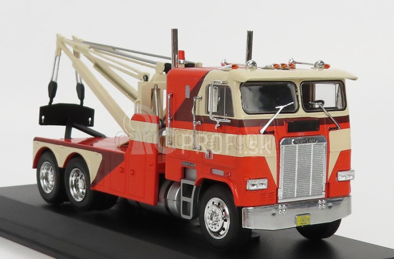 Greenlight Freightliner Fla 9664 Ťahač Gru Crane 3-assi Carro Attrezzi - Wrecker Road Service 1984 1:43 Orange Cream