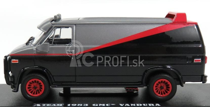 Greenlight GMC Vandura Cargo G.series Van - A-team - 1983 1:43 čierna červená