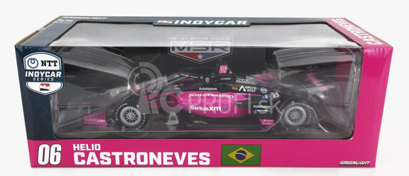 Greenlight Honda Team Transcard Meyer Shank Racing N 06 Indianapolis Indy 500 Indycar Series 2023 H.castroneves 1:18 čierna ružová