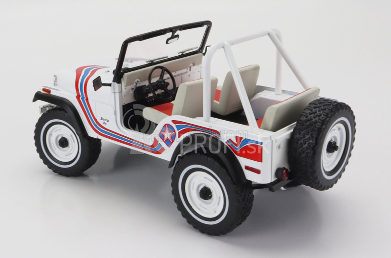 Greenlight Jeep Cj-5 Super Jeep 1973 1:18 biely