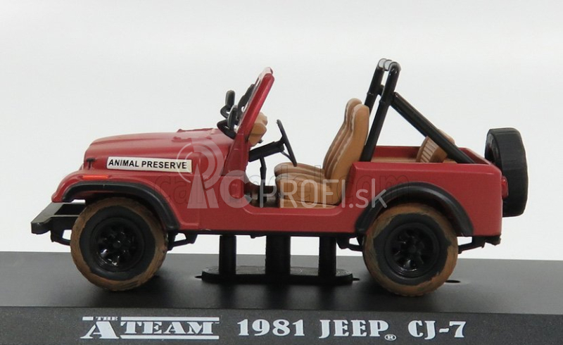 Greenlight Jeep Cj-7 Open Animal Preserve 1995 A-tím 1:43 Červená