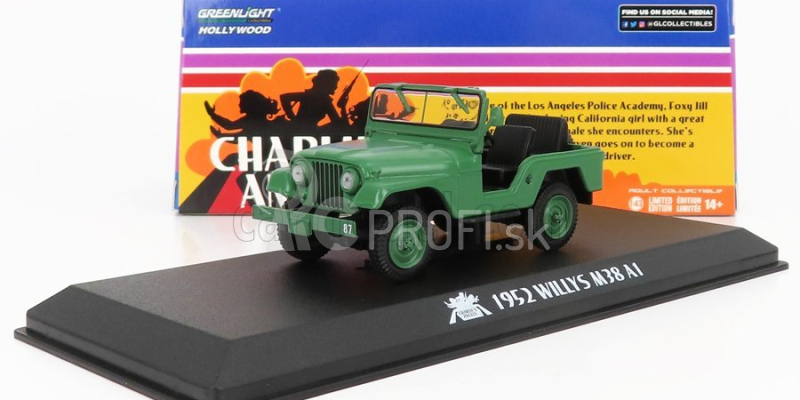 Greenlight Jeep Willys M38 A1 1952 - Charlieho anjeli 1:43 Vojenská zelená