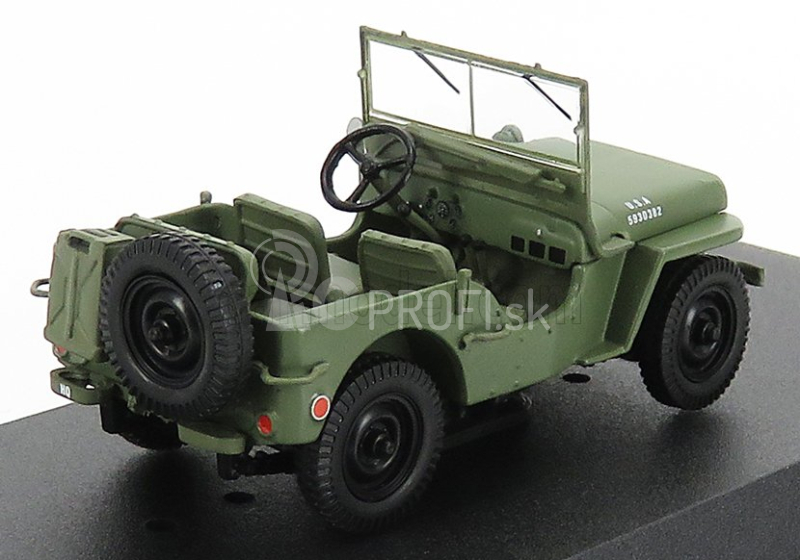 Greenlight Jeep Willys Mb Open 1942 - M-a-s-h 1:43 Vojenská zelená