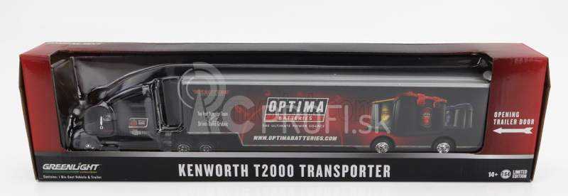 Greenlight Kenworth T2000 Truck Optima Batérie 2012 1:64 Black