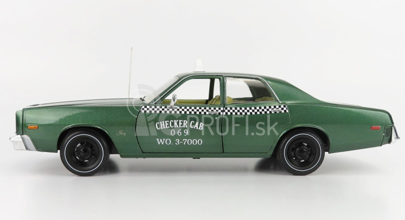 Greenlight Plymouth Fury Checker Taxi 1976 - Beverly Hills Cop 1:18 Green Met