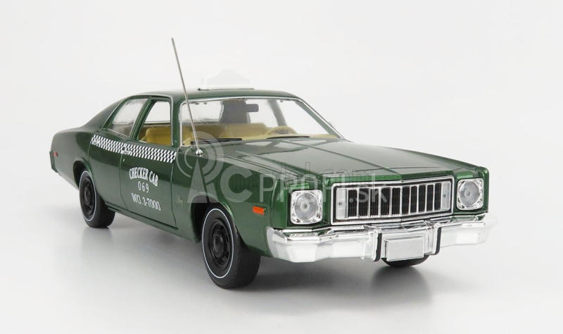 Greenlight Plymouth Fury Checker Taxi 1976 - Beverly Hills Cop 1:18 Green Met