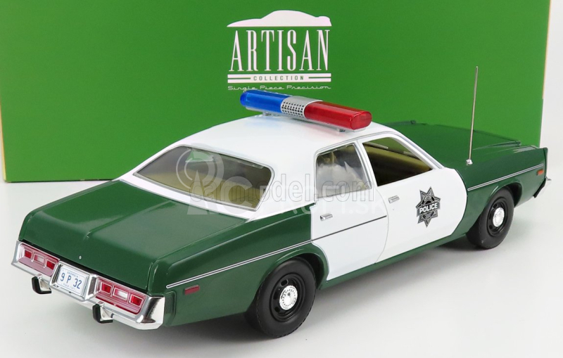 Greenlight Plymouth Fury Hazzard Police 1975 1:18 zelená biela