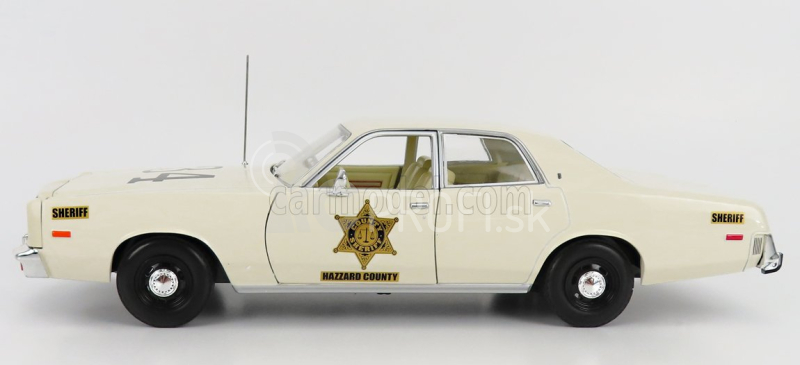 Greenlight Plymouth Fury Hazzard Police Hazzard County 1977 1:18 biely