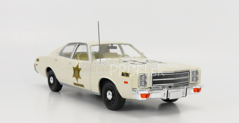 Greenlight Plymouth Fury Hazzard Police Hazzard County 1977 1:18 biely