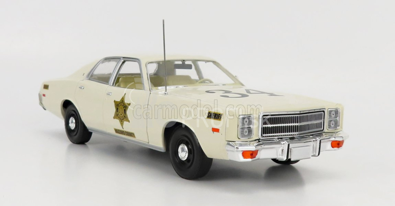 Greenlight Plymouth Fury Hazzard Police Hazzard County 1977 1:18 biely