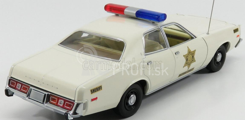 Greenlight Plymouth Fury Hazzard Police Rosco Patrol Car 1977 1:18 biely