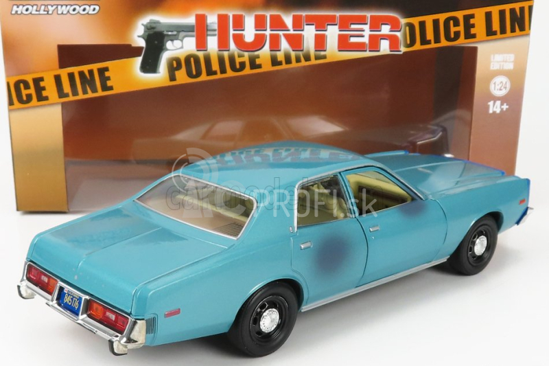 Greenlight Plymouth Fury Police 1977 - Hunter 1:24 modrá