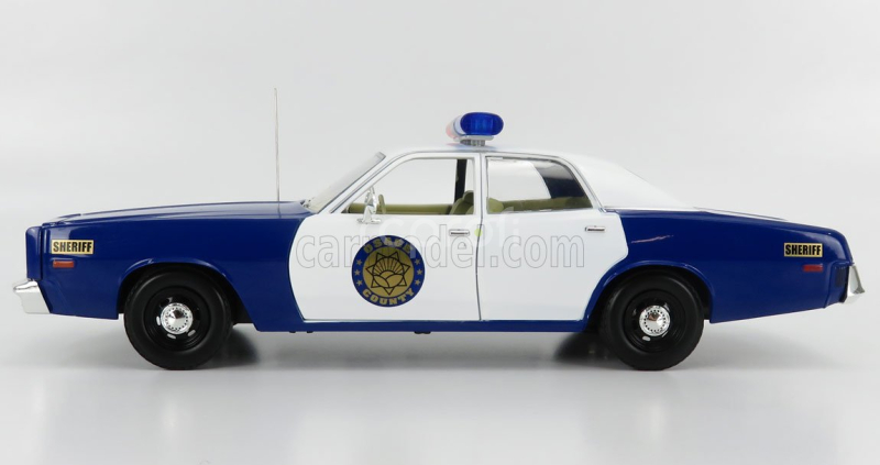 Greenlight Plymouth Fury Police Osage County Sheriff 1975 1:18 modrá biela