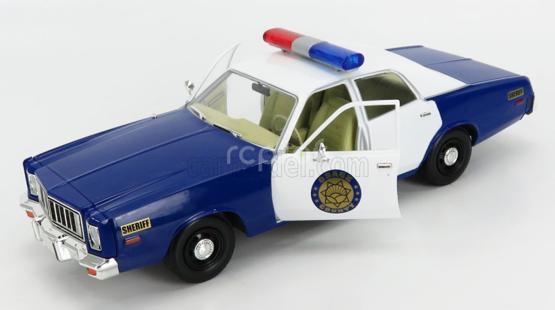 Greenlight Plymouth Fury Police Osage County Sheriff 1975 1:18 modrá biela