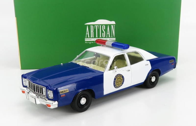 Greenlight Plymouth Fury Police Osage County Sheriff 1975 1:18 modrá biela