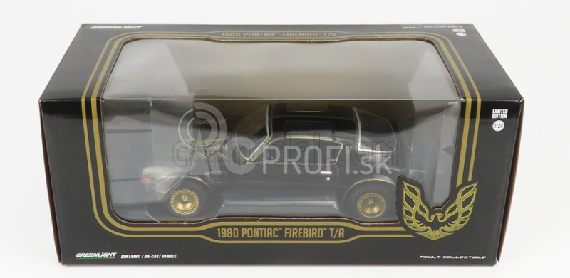 Greenlight Pontiac Firebird Turbo 4.9l Trans-am 1980 1:24 čierna zlatá