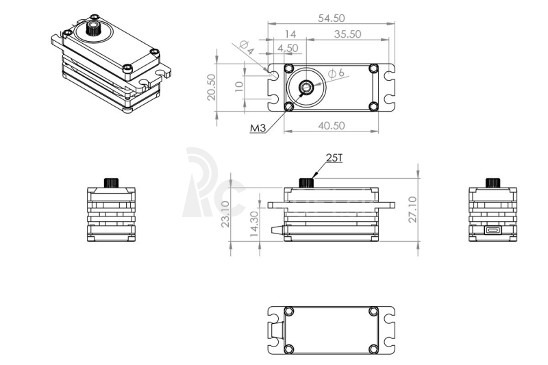 HBL575SL (0,70s/60°, 16,8 kg.cm)