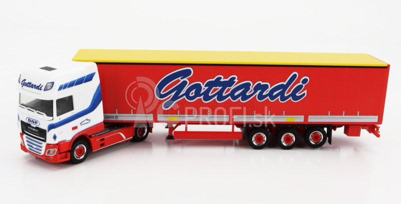 Herpa DAF Xf480 Truck Telonato Gottardi Transports 2017 1:87 Biela červená