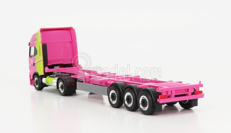 Herpa Iveco fiat S-way Truck Lng Hannibal Transports 2020 - Bez kontajnera Eucon 1:87 Ružovo žltá