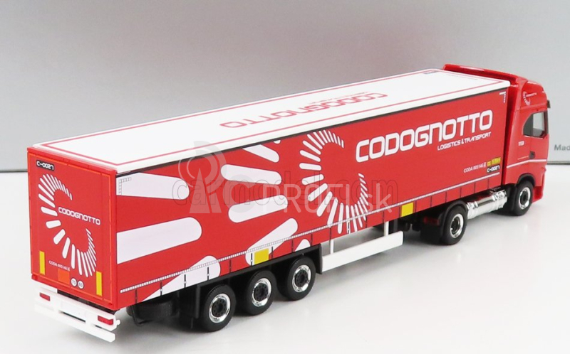 Herpa Iveco fiat S-way Truck Telonato Codognotto Transports 2020 1:87 Červená