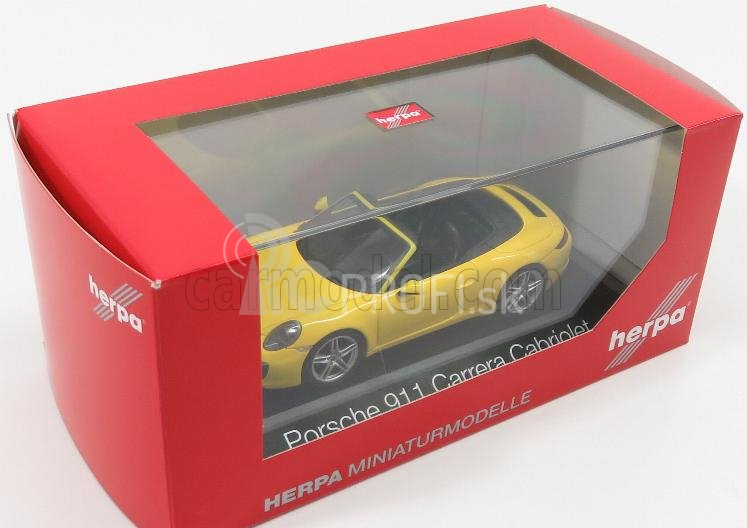 Herpa Porsche 911 991-2 Carrera Cabriolet 2016 1:43 Žltá