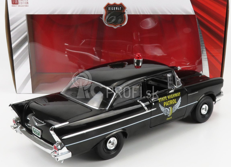 Highway61 Chevrolet 150 Sedan Ohio State Patrol Police 1957 1:18 čierna