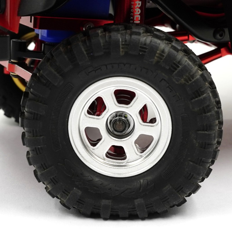 Hliníkové CNC 6-lúčové pätky pre Traxxas TRX-4M, 4ks, strieborné