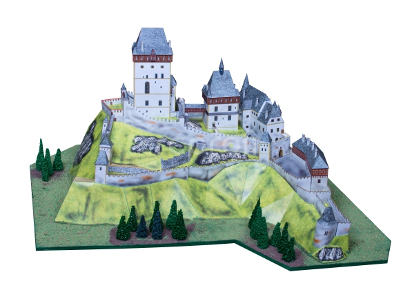 Hrad Karlštejn - papierový model 1:350