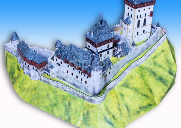 Hrad Karlštejn - papierový model 1:350