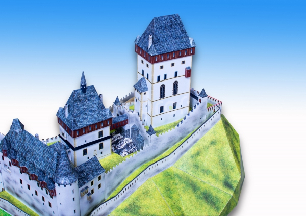 Hrad Karlštejn - papierový model 1:350