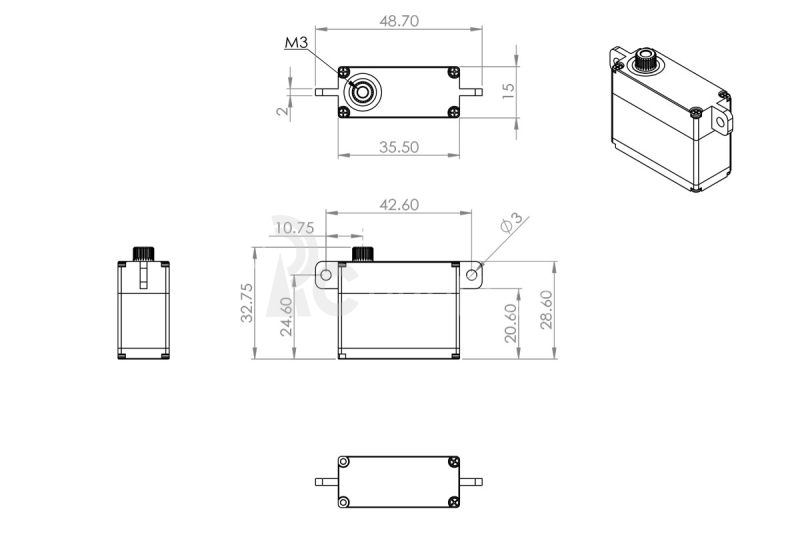 HV747R (0,13s/60°, 15,0 kg.cm)