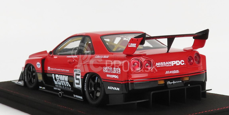 Inno-models Nissan Skyline Gt-r (r34) N 5 Lbwk Super Silhouette 2007 1:18 červená čierna