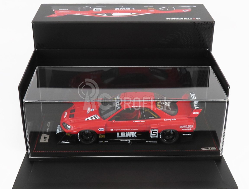 Inno-models Nissan Skyline Gt-r (r34) N 5 Lbwk Super Silhouette 2007 1:18 červená čierna