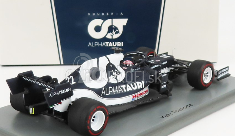 Iskrový model Alpha tauri F1 At02 Honda Ra620h Team Alpha Tauri N 22 4th Abu Dhabi Gp 2021 Yuki Tsunoda 1:43 White Blue