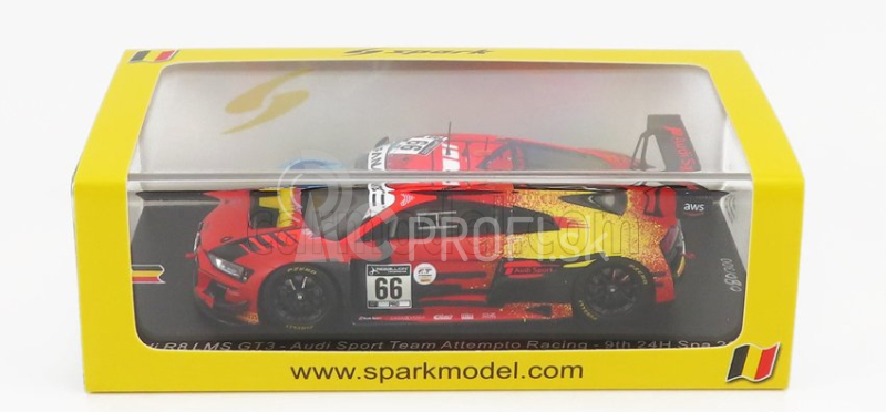 Iskrový model Audi R8 Lms Gt3 Team Audi Sport Attempto Racing N 66 24h Spa 2021 M.drudi - D.marschall - C.mies 1:43 Orange Light Blue