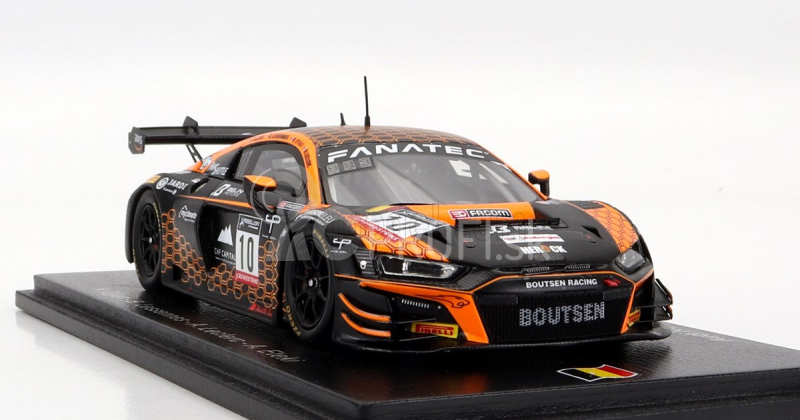 Iskrový model Audi R8 Lms Gt3 Team Boutsen Racing N 10 24h Spa 2022 K.ojjeh - B.lessennes - A.leclerc - A.eteki 1:43 Orange Black