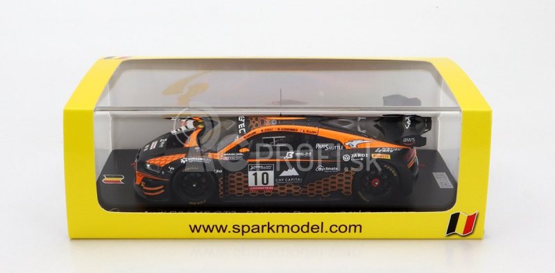 Iskrový model Audi R8 Lms Gt3 Team Boutsen Racing N 10 24h Spa 2022 K.ojjeh - B.lessennes - A.leclerc - A.eteki 1:43 Orange Black