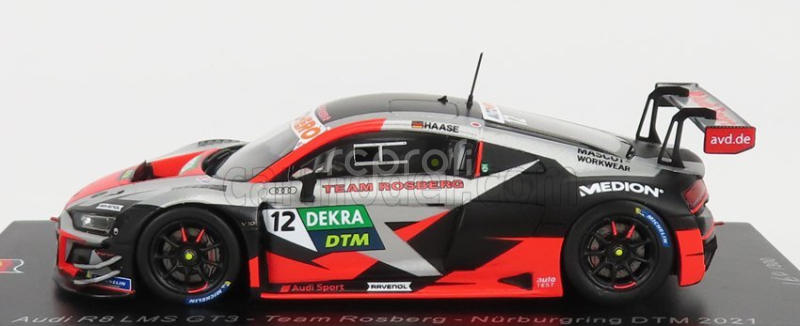 Iskrový model Audi R8 Lms Gt3 Team Rosberg N 12 Dtm Nurburgring 2021 C.haase 1:43 Red Silver Black