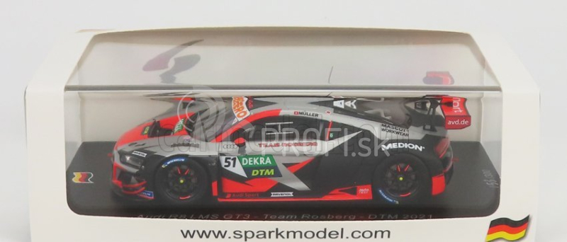 Iskrový model Audi R8 Lms Gt3 Team Rosberg N 51 Dtm Sezóna 2021 N.muller 1:43 Silver Red