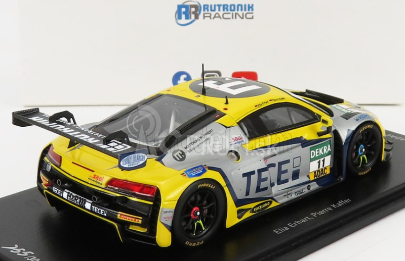 Iskrový model Audi R8 Lms Gt3 Team Tece Rutronik Racing N 11 Adac Gt Masters Oschersleben 2021 E.erhart - P.kaffer 1:43 Yellow Matte Grey