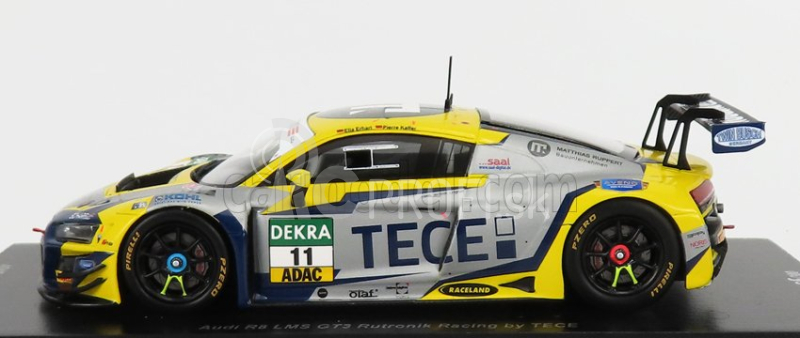 Iskrový model Audi R8 Lms Gt3 Team Tece Rutronik Racing N 11 Adac Gt Masters Oschersleben 2021 E.erhart - P.kaffer 1:43 Yellow Matte Grey